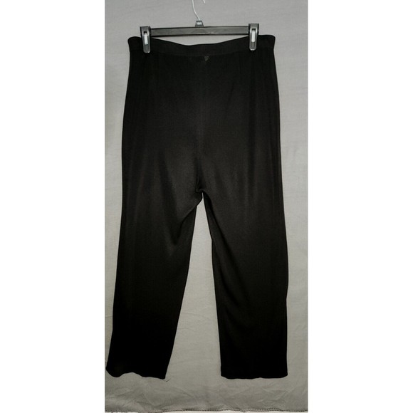 Misook Pants Womens‎ XL Black Acrylic Knit Wide Leg High Rise Workwear Career - Picture 2 of 8